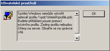 Chyba načítania profilu