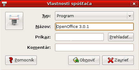 Vytvorenie spúšťača